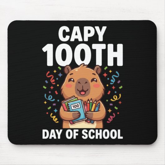 Capybara 100ste dag van school Schattige capy dier Muismat (Voorkant)