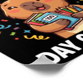 Capybara 100ste dag van school Schattige capy dier Poster (Hoek)