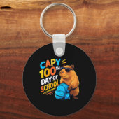 Capybara 100ste dag van school sleutelhanger (Voorkant)