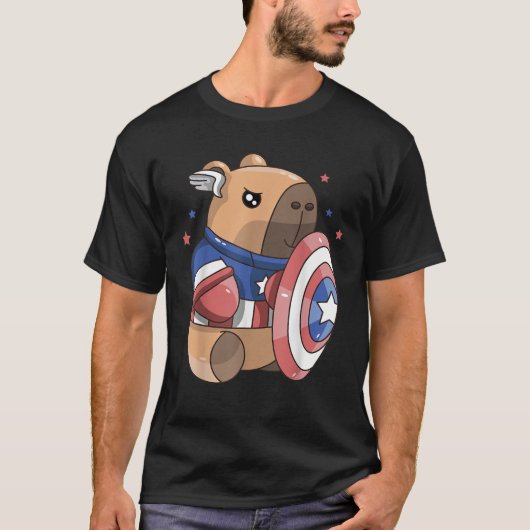 Capybara 4 juli jongens Amerikaanse vlag jongen me T-shirt (Voorkant)