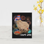 Capybara 4 juli patriottisch vuurwerk Capy vier Kaart (Gele Bloem)