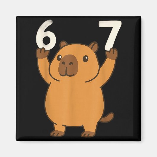 Capybara 67 Meme Six Seven Funny  Magneet (Voorkant)