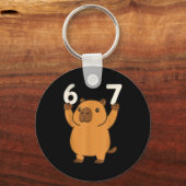 Capybara 67 Meme Six Seven Funny  Sleutelhanger (Voorkant)