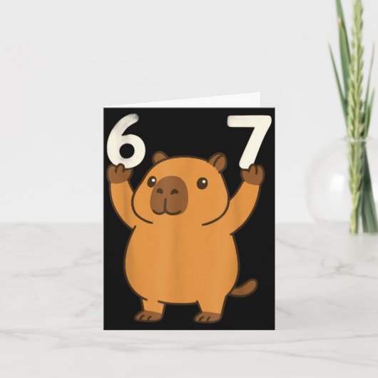 Capybara 67 Meme Zes Zeven Grappig Kaart (Voorkant)