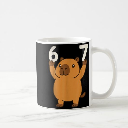 Capybara 67 Meme Zes Zeven Grappig Koffiemok (Rechts)