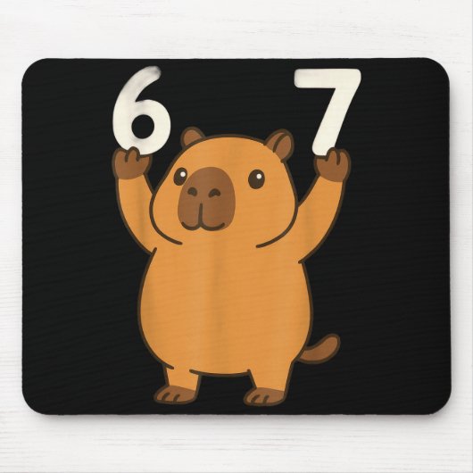 Capybara 67 Meme Zes Zeven Grappig Muismat (Voorkant)
