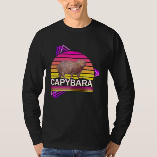 Capybara 80s retro vibe man women  capybara t-shirt (Voorkant)