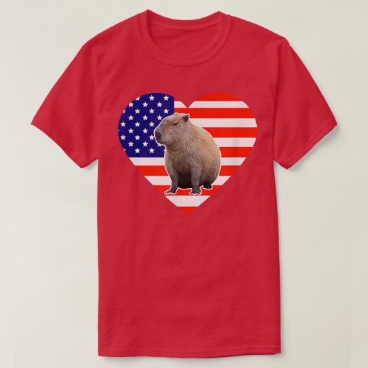 Capybara American Flag T-shirt (Design voorkant)