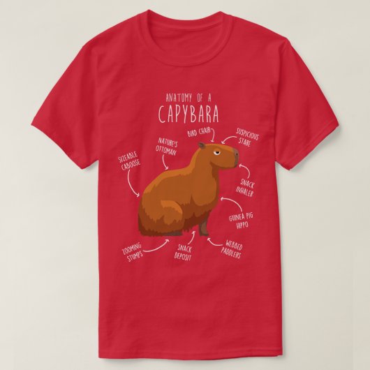 Capybara Anatomie 1 T-shirt (Design voorkant)