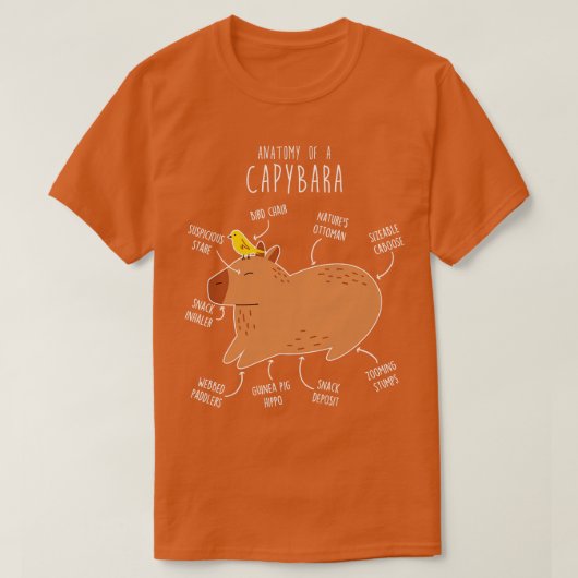 Capybara Anatomie 4 T-shirt (Design voorkant)