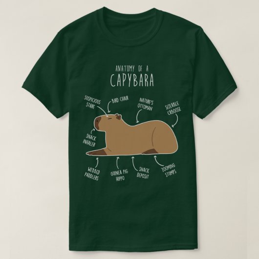 Capybara Anatomy T-shirt (Design voorkant)