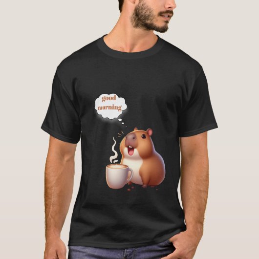 capybara and morining coffe    t-shirt (Voorkant)