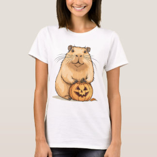 Capybara and Pumpkin Halloween T-shirt