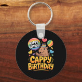 Capybara Animal Lover Fun Cappy Birthday Party Sup Sleutelhanger (Voorkant)
