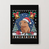Capybara Animal Lover Xmas Gift Ugly Capybara  Button (Voorkant)