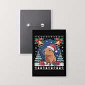 Capybara Animal Lover Xmas Gift Ugly Capybara  Button (Voorkant / Achterkant)