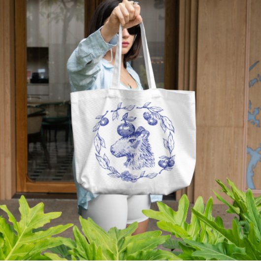 Capybara Animal met appels Tote Bag