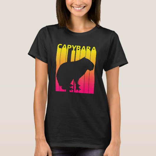 Capybara Animal Retro Kostuum T-shirt (Voorkant)