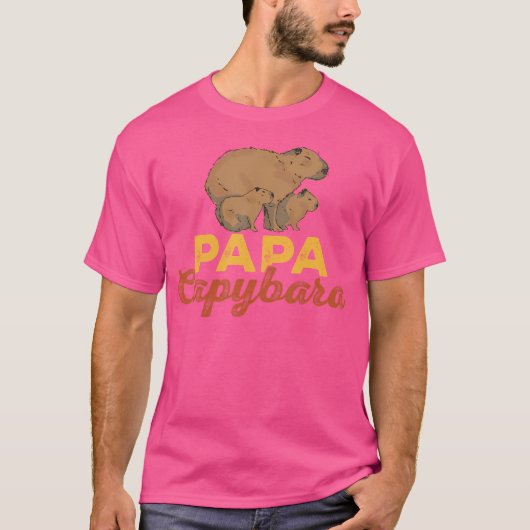 Capybara Animals Pet Papa Capybara T-shirt (Voorkant)