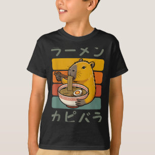 Capybara Anime Grafische Ramen Kawaii Japanse Vint T-shirt