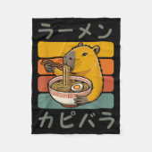 Capybara Anime Graphic Ramen Kawaii Japanese Vinta Fleece Deken (Voorkant)