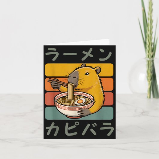 Capybara Anime Graphic Ramen Kawaii Japanese Vinta Kaart (Voorkant)