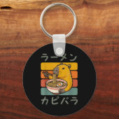 Capybara Anime Graphic Ramen Kawaii Japanese Vinta Sleutelhanger (Voorkant)