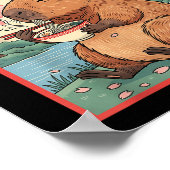 Capybara Anime Graphic Ramen Kawaii Japanse Vinta Poster (Hoek)