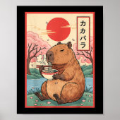 Capybara Anime Graphic Ramen Kawaii Japanse Vinta Poster (Voorkant)