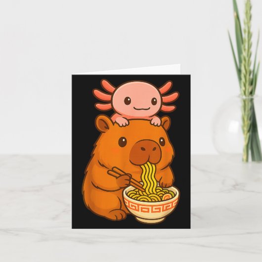 Capybara Anime Ramen Axolotl Funny Graphic Kawaii  Kaart (Voorkant)