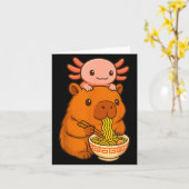 Capybara Anime Ramen Axolotl Funny Graphic Kawaii  Kaart (Gele Bloem)