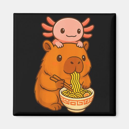 Capybara Anime Ramen Axolotl Funny Graphic Kawaii  Magneet (Voorkant)