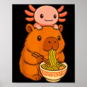 Capybara Anime Ramen Axolotl Funny Graphic Kawaii Poster (Voorkant)