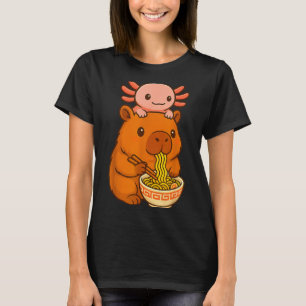 Capybara Anime Ramen Axolotl Grappige Grafische Ka T-shirt