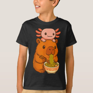 Capybara Anime Ramen Axolotl Grappige Grafische Ka T-shirt