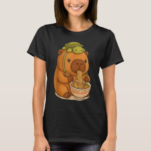 Capybara Anime Ramen Schildpad Grappig Grafisch Ka T-shirt