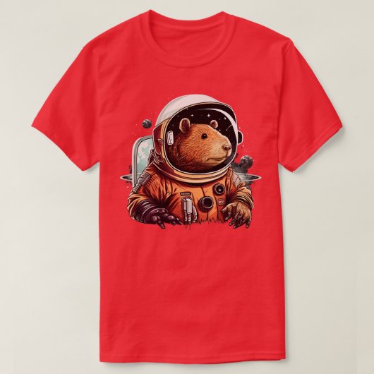 Capybara astronaut 2 t-shirt (Design voorkant)