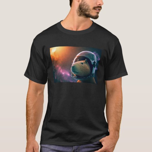 Capybara Astronaut Deep In Space Cosmic T-shirt (Voorkant)