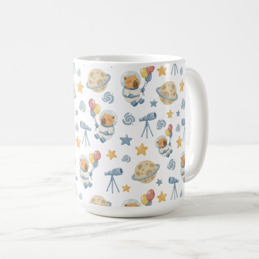 Capybara Astronaut Kinder Patroon - Mok (Voorkant rechts)