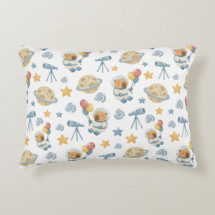 Capybara Astronaut Patroon Accent Pillow Kussen
