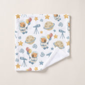 Capybara Astronaut Patroon Badhanddoek Set Bad Handdoek (Wasdoekje)