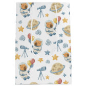 Capybara Astronaut Patroon Gift Bag Medium Cadeauzakje (Achterkant)