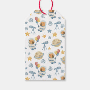 Capybara Astronaut Patroon Gift Labels Cadeaulabel