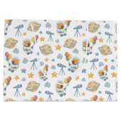 Capybara Astronaut Patroon Grote Gift Bag Groot Cadeauzakje (Achterkant)