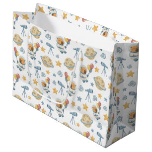 Capybara Astronaut Patroon Grote Gift Bag Groot Cadeauzakje