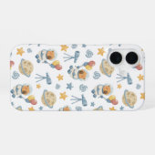 Capybara Astronaut Patroon - iPhone 16 Hoesje (Achterkant horizontaal)