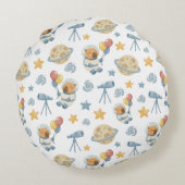 Capybara Astronaut patroon rond kussen (Achterkant)