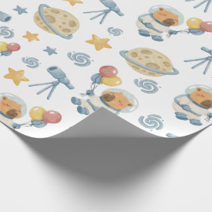 Capybara Astronaut Pattern - Papierrol inpakken Cadeaupapier