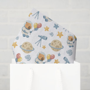 Capybara Astronaut Pattern Tissue Paper Tissuepapier
