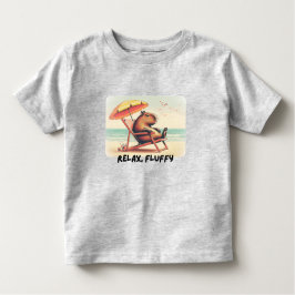 Capybara at beach says: Relax, Fluffy Kinder Shirts